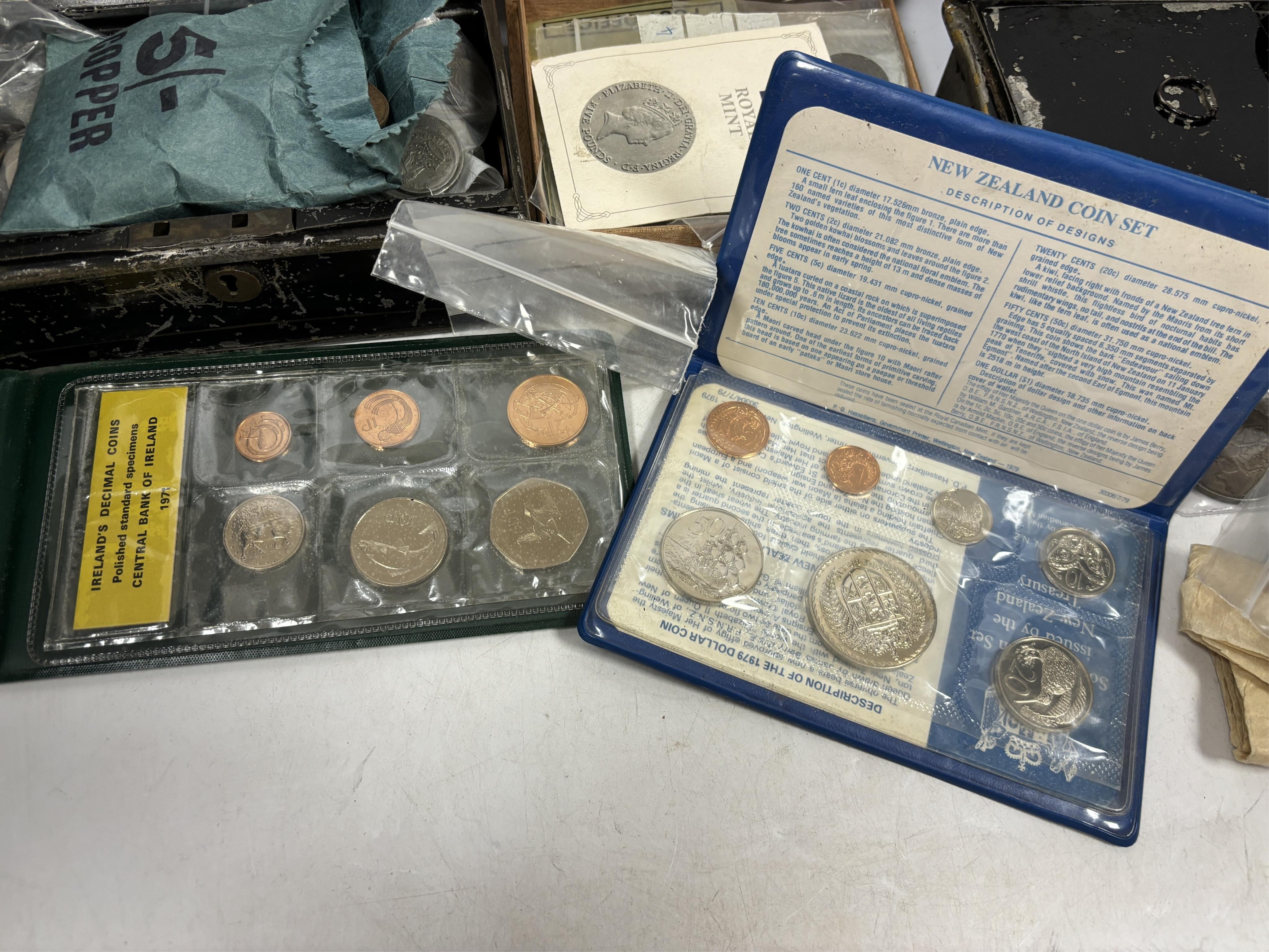 Mostly British coins, 19th/20th century to include two Victoria double florins 1889, good VF, two Victoria crowns 1889 and 1892, Florins to pennies etc.